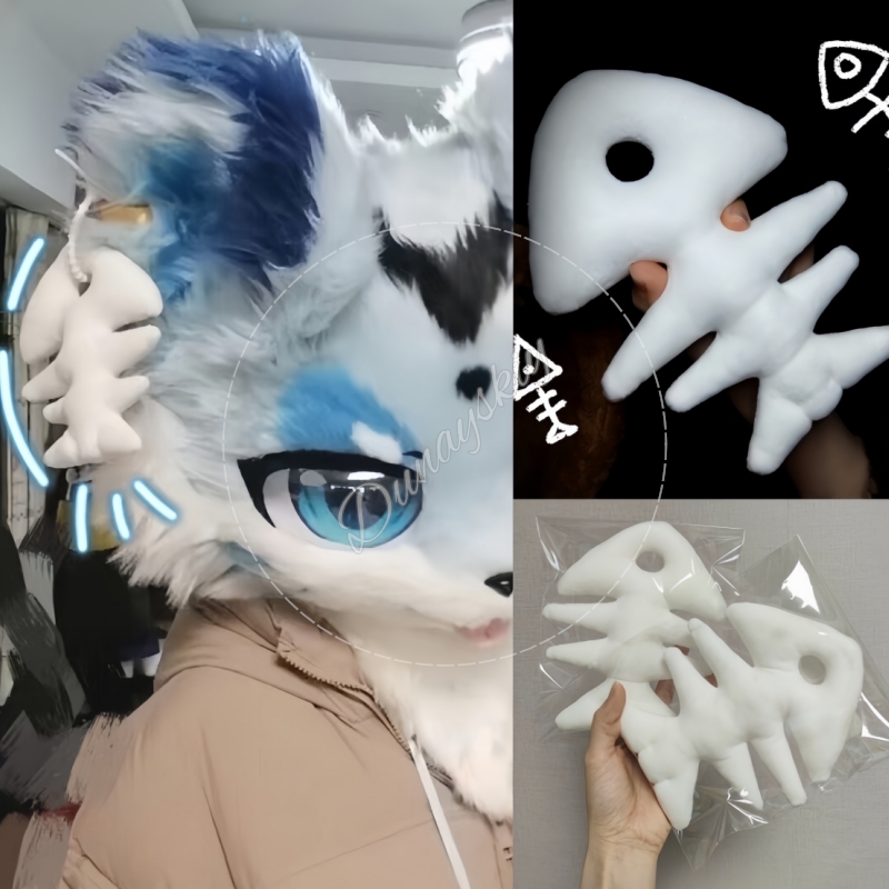 Plush Fishbone Keychain For Fu - огляд і ціна Fishbones Cosplay Prop