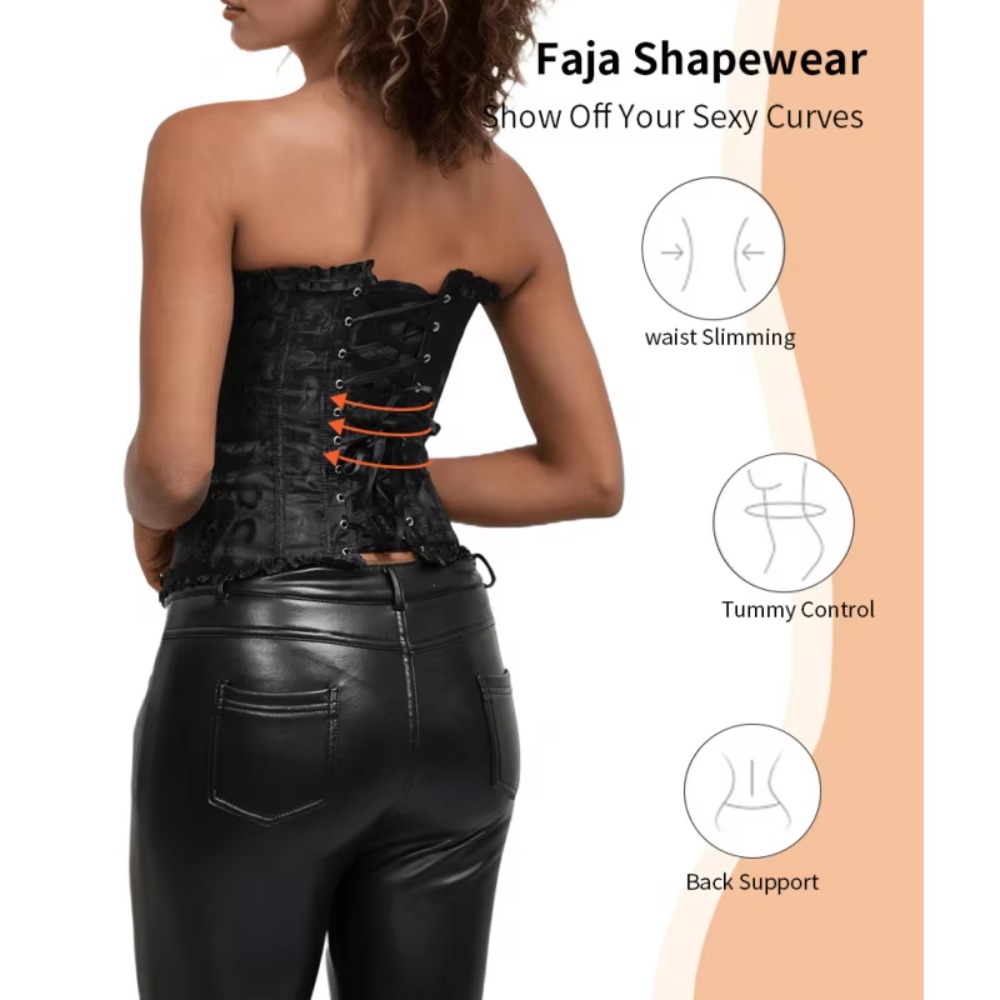 Zipper Jacquard Underbust Cors - огляд і ціна Boning Corset Steel